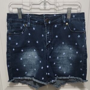 Relativity Blue Jean Shorts Star Pattern